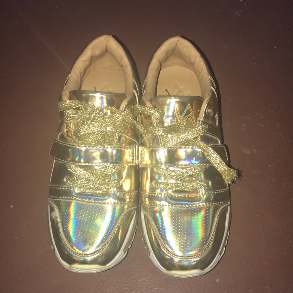 YRU Gold Holographic Light up sneakers